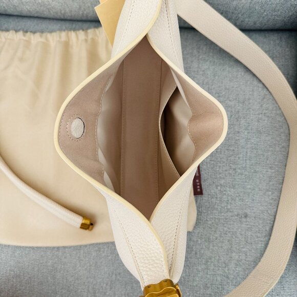 NEW Songmont inspired Luna convertible hobo purse crossbody Ivory crescent purse - Picture 10 of 10